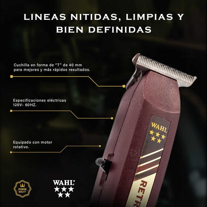 trimmer retro t-cut Wahl profesional inalámbrica