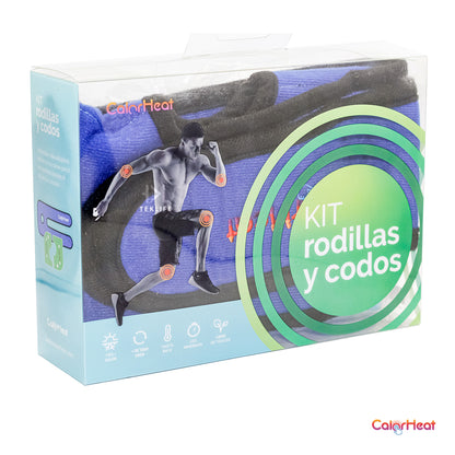 Kit Para Rodilla y Codo + 2 Almohadillas Térmicas Calor Heat