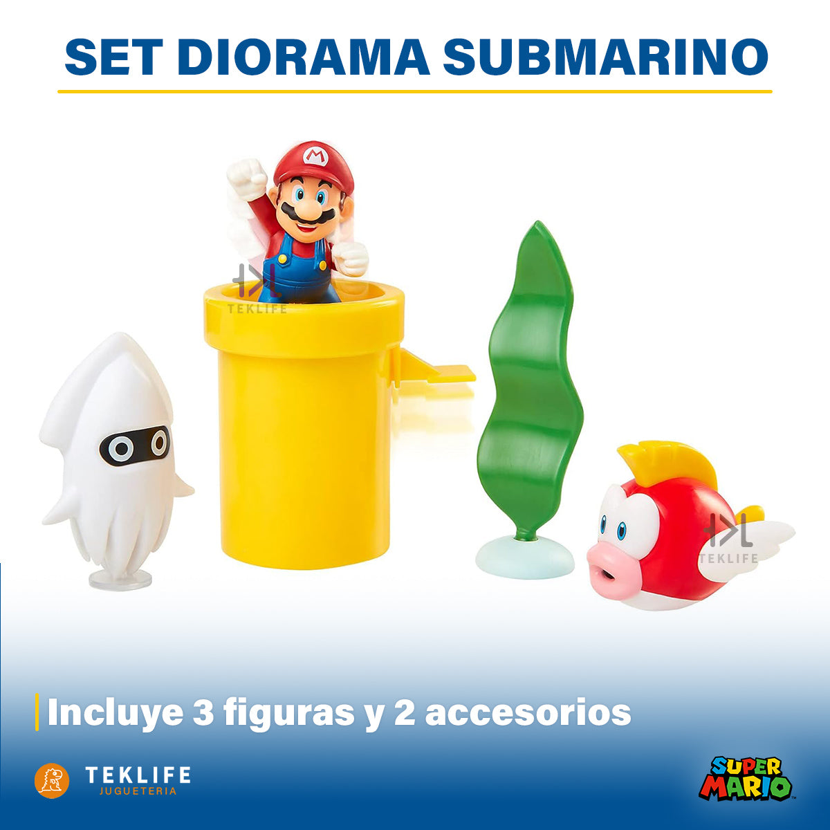 Set Diorama Submarino Super Mario Bros