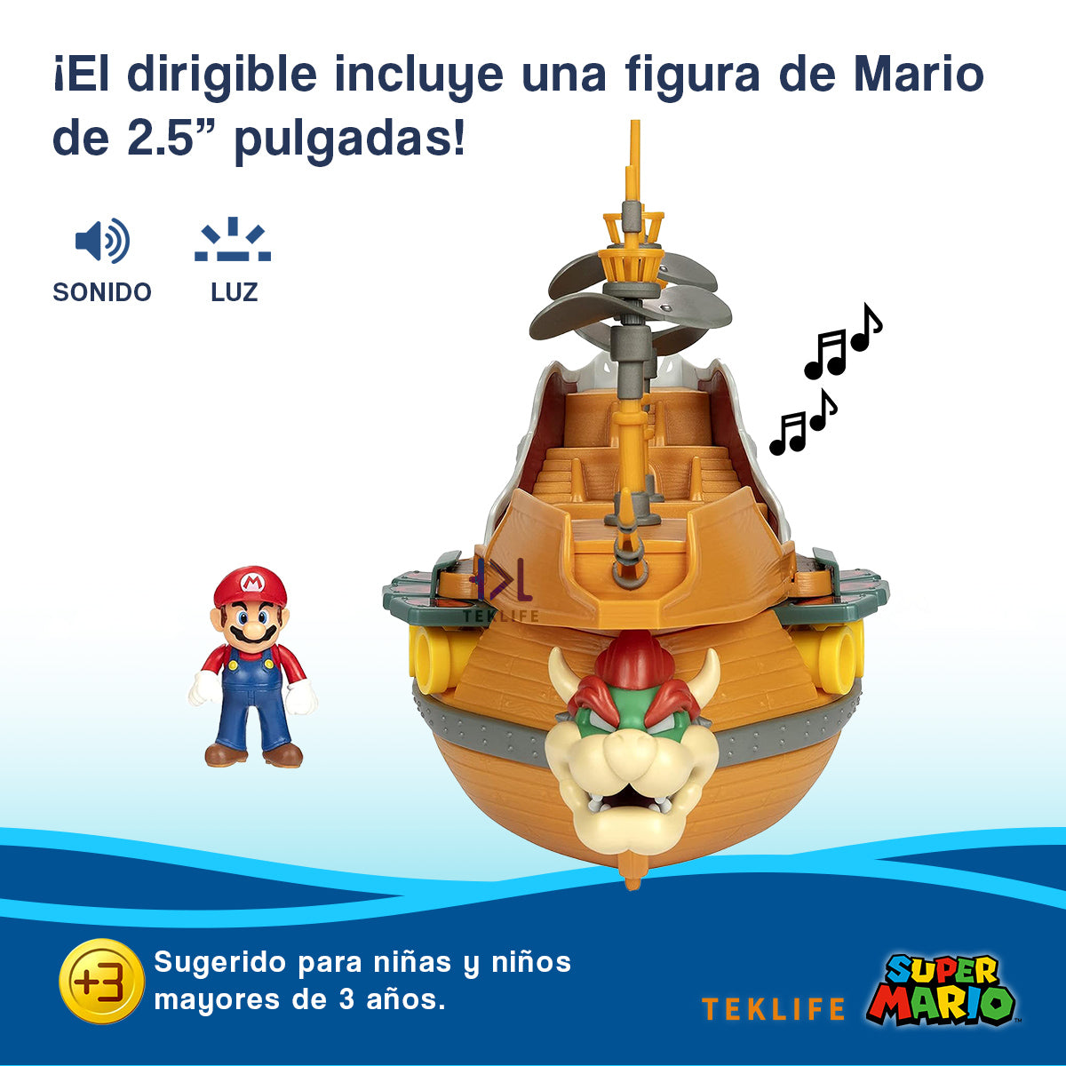 Playset Super Mario Juego Aeronave Deluxe Bowser Jakks