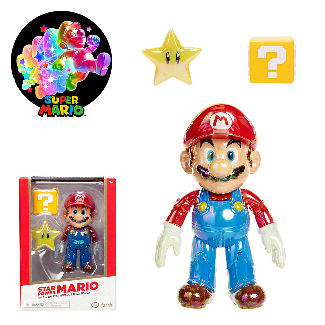 Figura de Super Mario Bros Poder Estelar Mario Gold