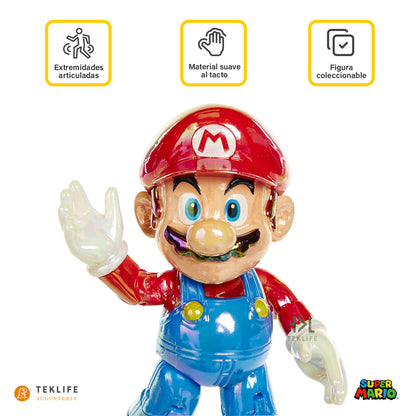 Figura de Super Mario Bros Poder Estelar Mario Gold