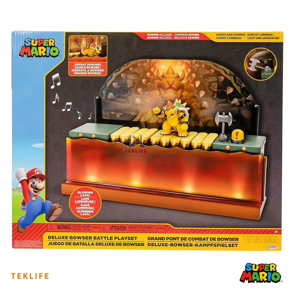 Super Mario Bros Set Deluxe Batalla Bowser Luces Y Sonidos