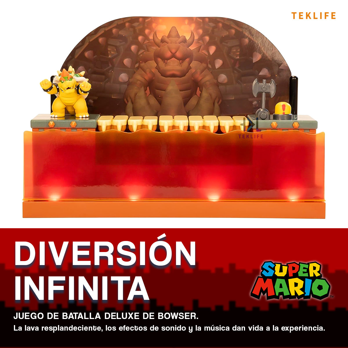 Super Mario Bros Set Deluxe Batalla Bowser Luces Y Sonidos