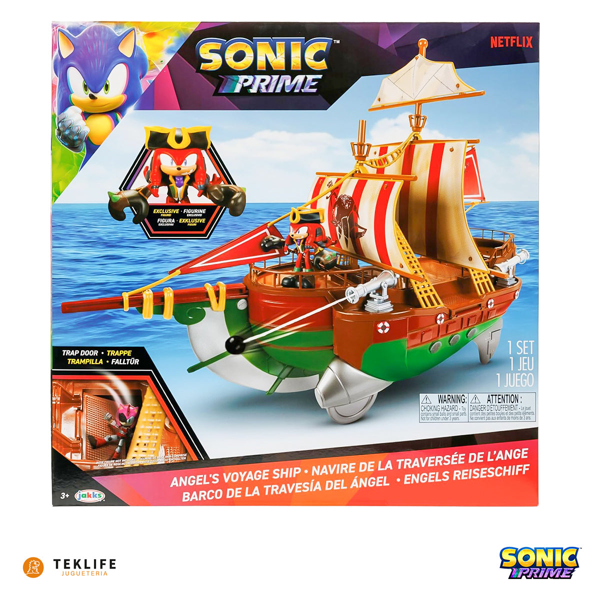 Sonic Prime Figura De Acción Barco De La Travesía De Angel