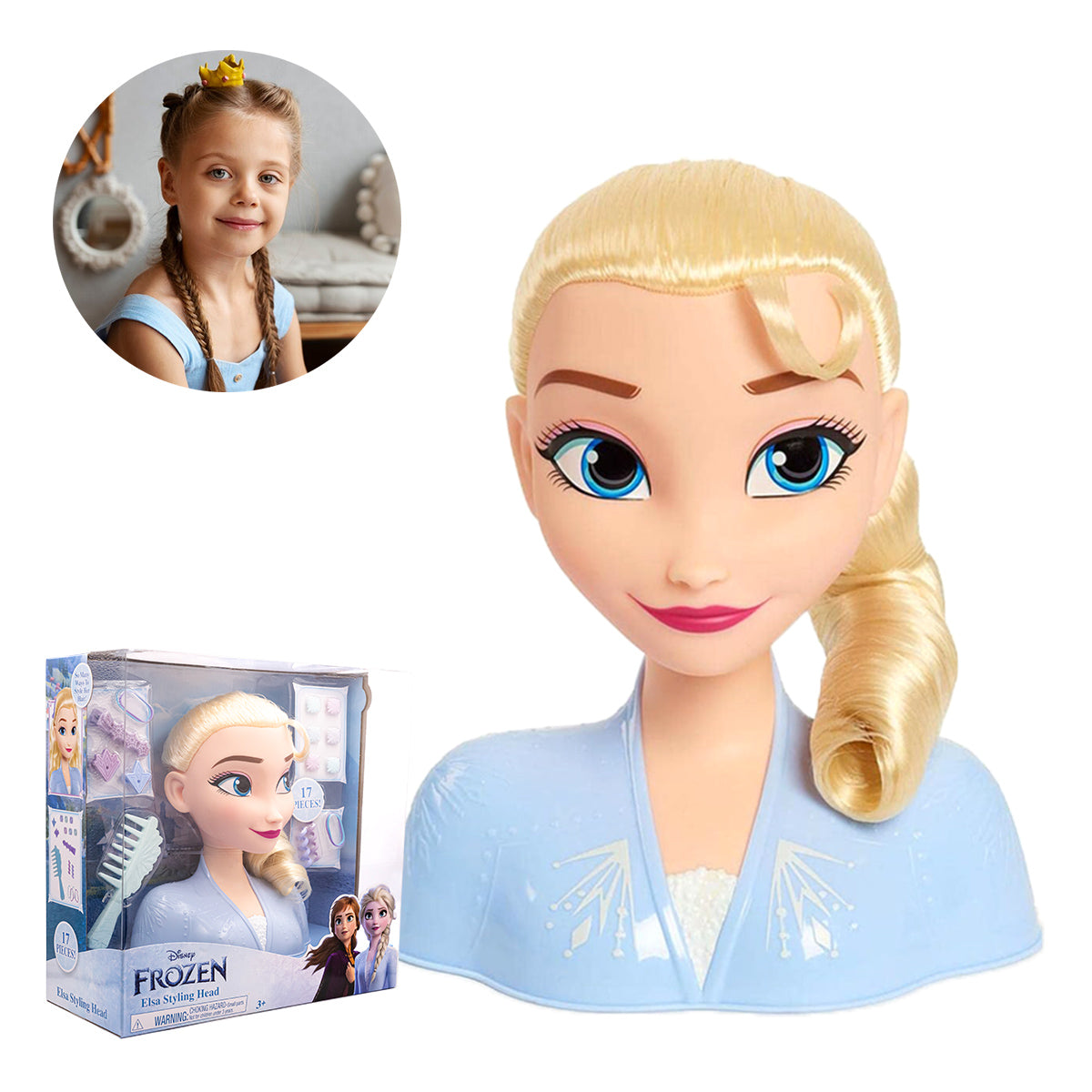 Cabeza de Muñeca Para Peinar Princesa Disney Elsa Ruz