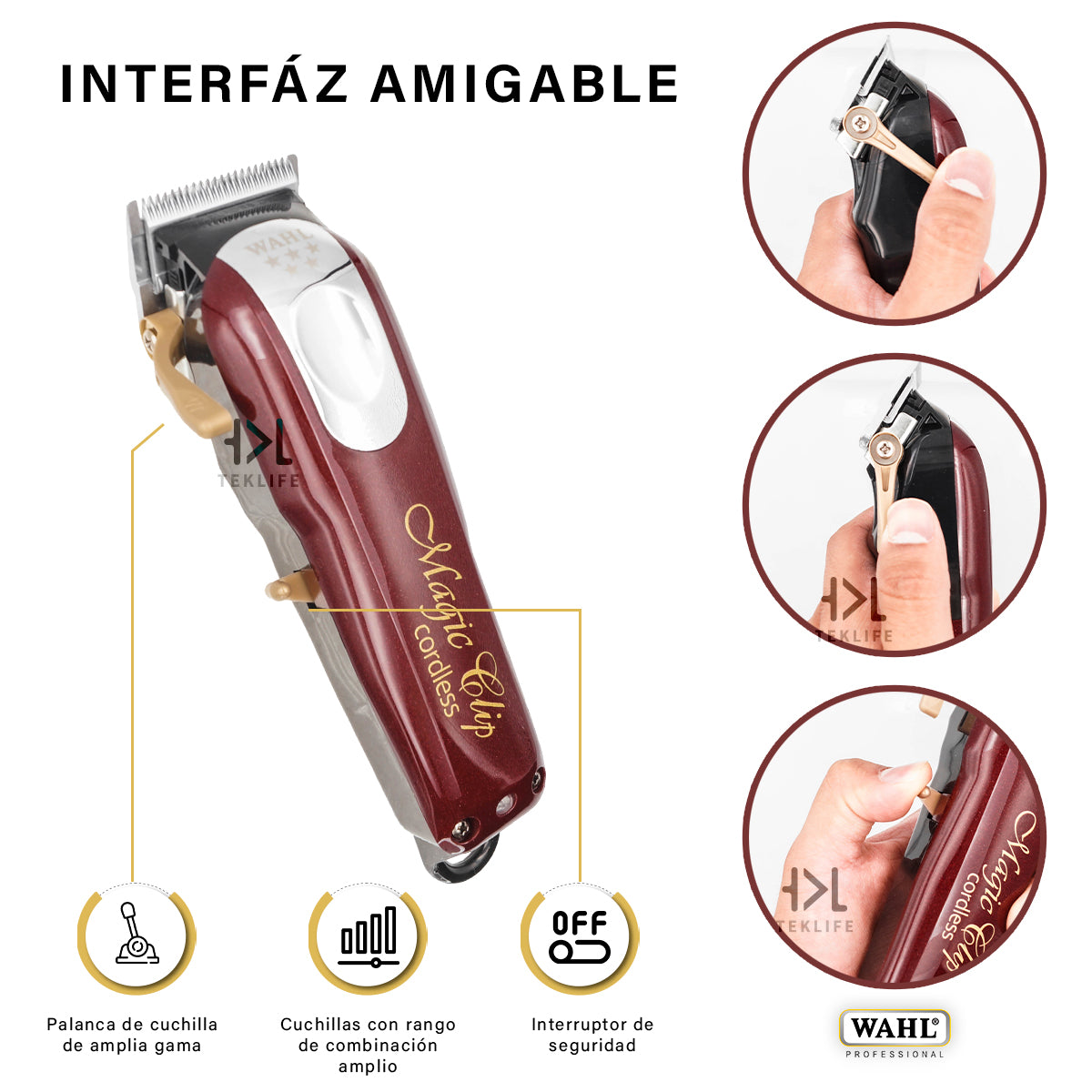 Combo Wahl Profesional Clipper Inalámbrica Magic Clip y Trimmer Detailer